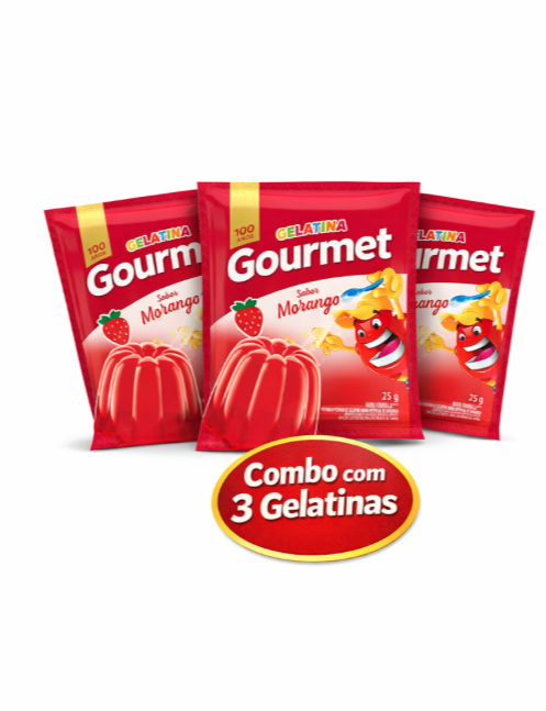Gelatina Gourmet Sabor Morango 25g