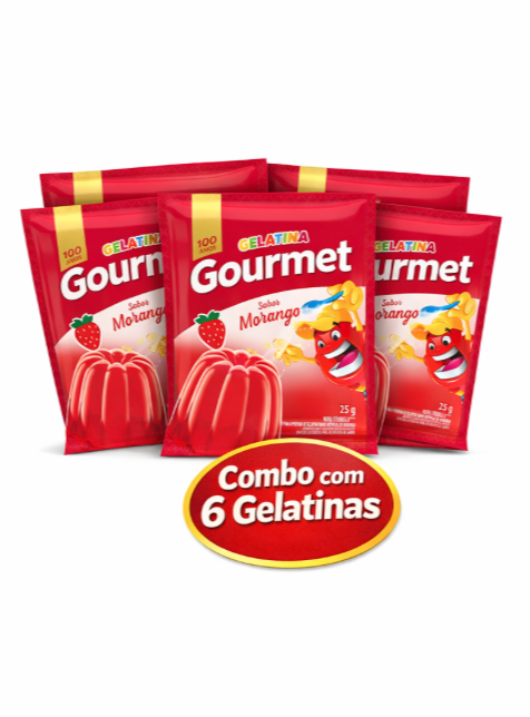 Gelatina Gourmet Sabor Morango 25g